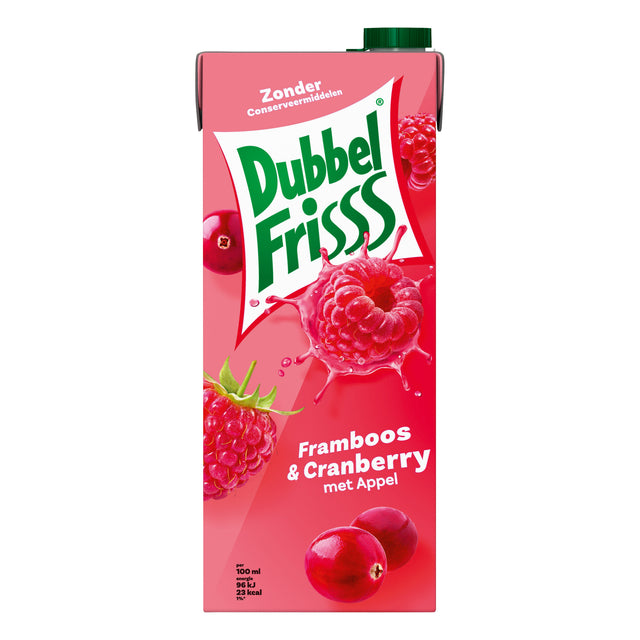 Dubbelfrisss -  Fruitdrank  framboos zwarte bes 1500ml | 8 stuks