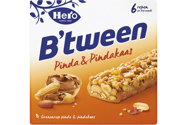 Hero - Tussendoortje hero b'tween pinda pindakaas 6pack