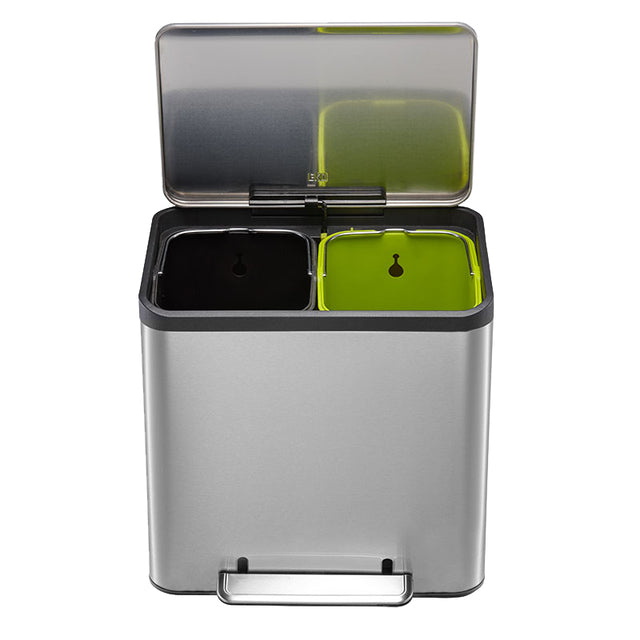 EKO - Pedal bin EcoCasa Recycler 15+15 liters stainless steel