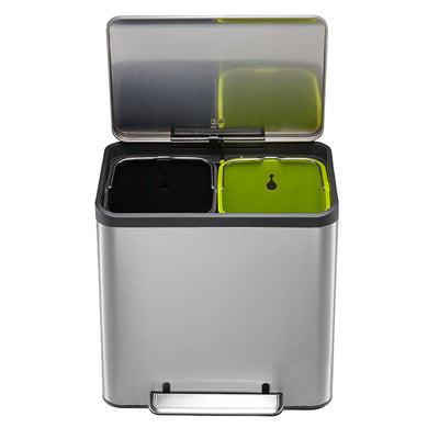 EKO - Pedal bin EcoCasa Recycler 15+15 liters stainless steel