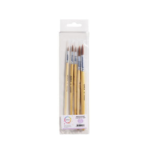 Qrea - Set de cepillos de pelo sintético de 5 anchos