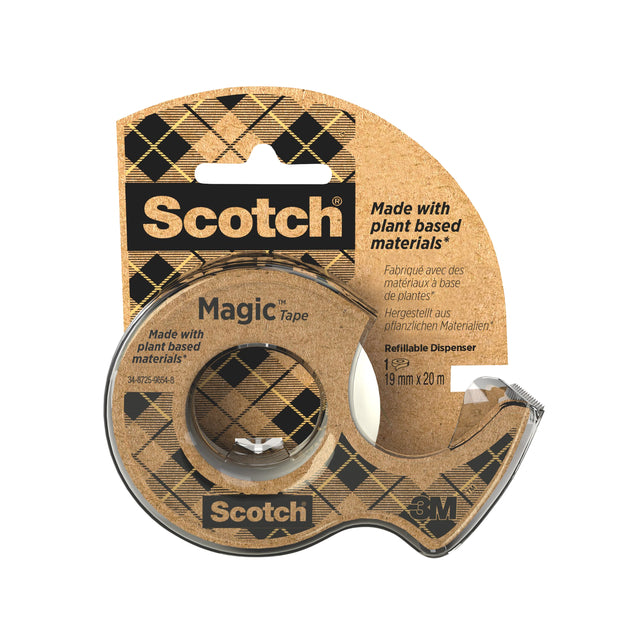 Scotch - Cinta adhesiva magic 919 19mmx20m + dispensador | 12 piezas