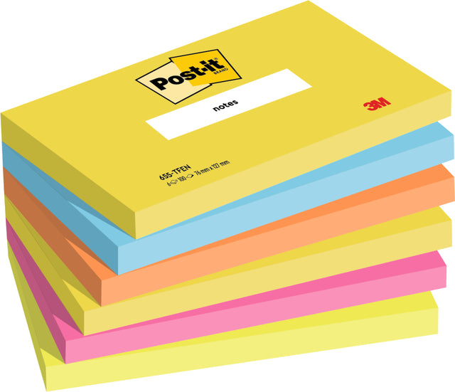 Post-it-Memolok 3M Post-it 655 76x127mm Couleurs énergétiques | Prendre un 6 morceau