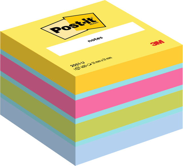 Post-it-Memolok 3M Post-It 2051 51x51mm Couleur d'assorti | Pièce une feuille de 400