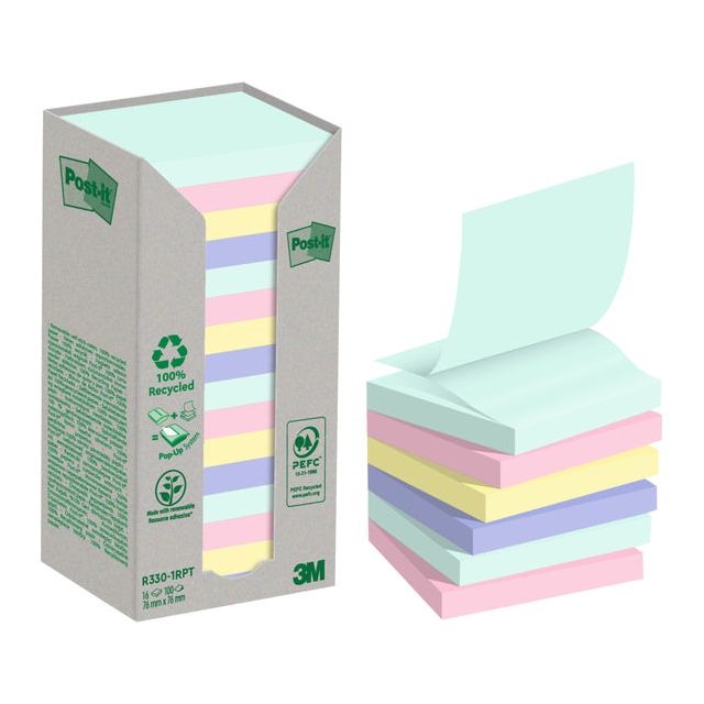 Post-it-Memolok 3M Post-it Z-note R330 76x76mm Recycle | Emballez un 16 morceau