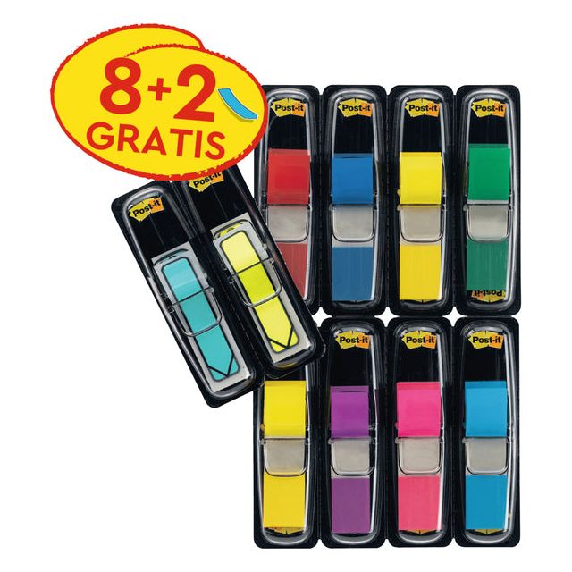 Post-it-indextabs 3m Post-it 683 11.9x43.2 mm 8kl + 2 flèches | 12 pièces