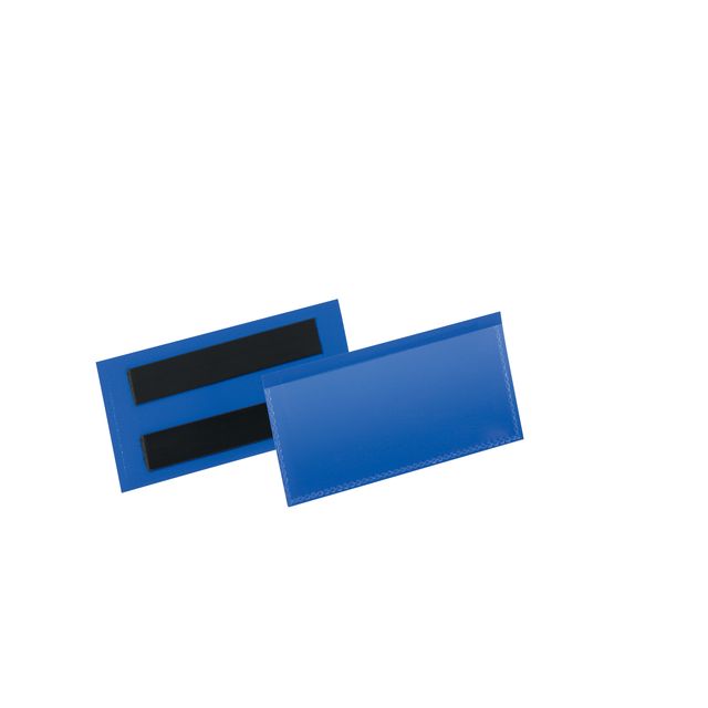 Durable - Document sleeve magnetic 100x38mm blue 50 pieces