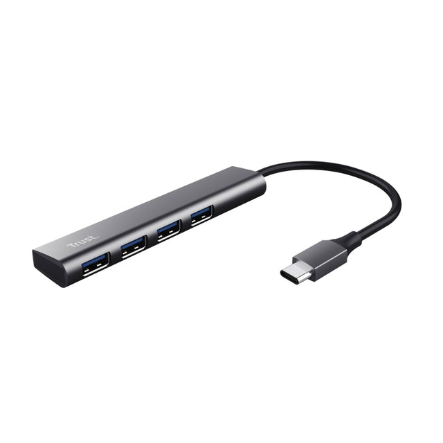 Trust - Hub Halyx 4 puertos USB-C plateado