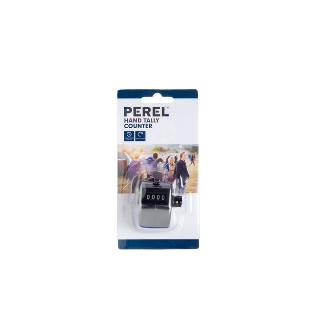 Perel -  Personenteller  met cijfers 0 tot 9999 zilver
