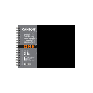 Canson - Sketchbook Art Book One encuadernado en espiral 160 hojas 100gr 279x216mm blanco | 6 piezas
