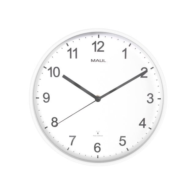 MAUL - Reloj de pared Sprint RC Ø30x5cm plástico blanco/blanco incl. batería