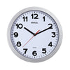 Maul - Reloj de pared Step Quartz Ø30x5cm plástico plateado/blanco, giratorio silencioso