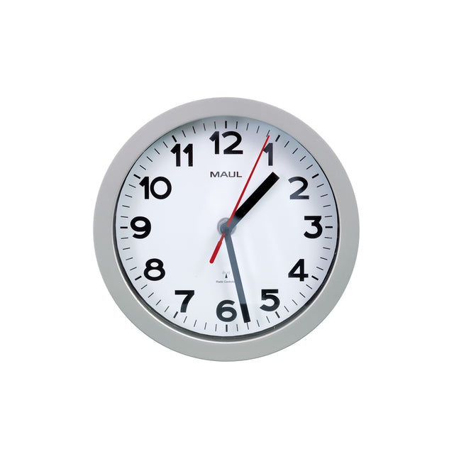 Maul - Mur Clock Maul Step RC Ø20x5cm Plastique Silver / White | 1 pièce