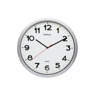 Maul -  Wandklok  step quartz ø40x5cm kunstst zil/wit