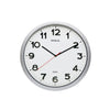 MAUL - Wanduhr Step Quartz Ø40x5cm Kunststoff silber/weiß, geräuschlos rotierend