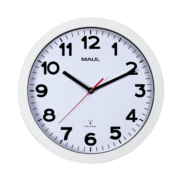 Maul - Clock mural Maul Step RC Ø30x5cm Plastique blanc / blanc | 1 pièce