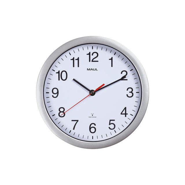 Maul - Mur Clock Maul Run RC Ø25x5cm Plastic Silver / White | 1 pièce