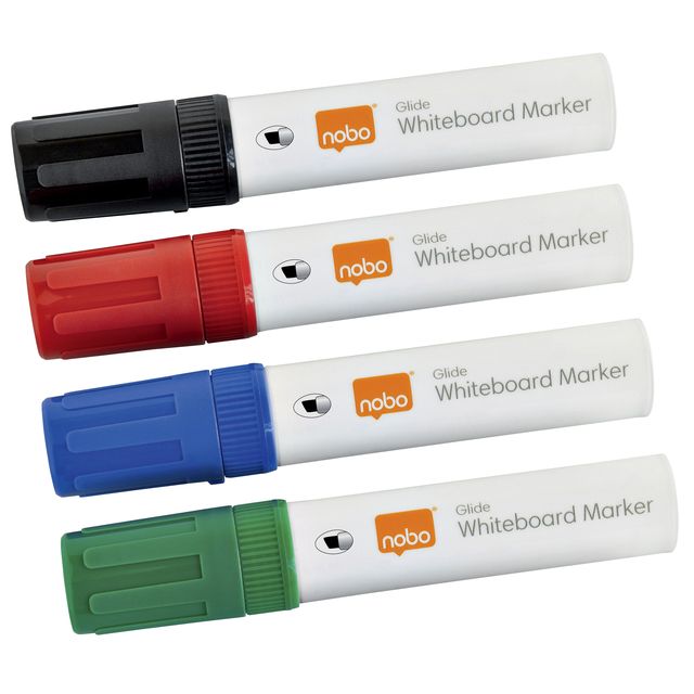 Nobo - Marqueur pour tableau blanc Glide diagonal assorti 10mm 4 pièces
