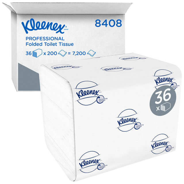 Kleenex - Toilettenpapier Kleenex 8408 Gewebe falten 2 -lgs weiß | Box einen 36 -Anzug