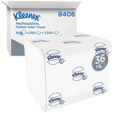 Kleenex -  Toiletpapier  gevouwen 2laags 110x186mm wit