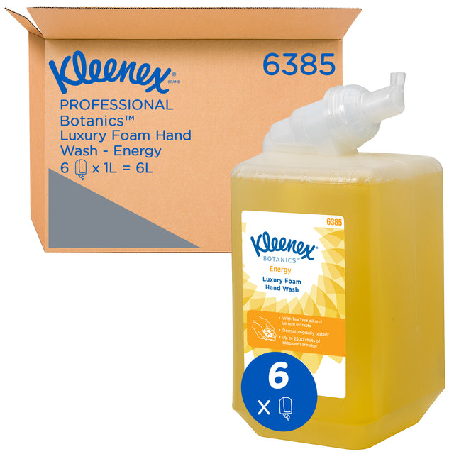 Kleenex - Savon à main Kleenex 6385 mousse botanique jaune 1liter | Box une bouteille de 6