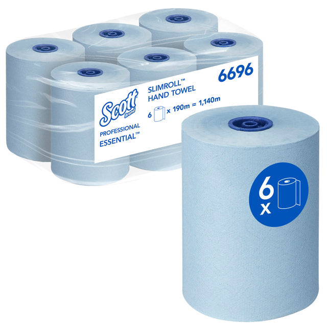 Scott - Handdoekrol slimroll 1laags 190m blauw