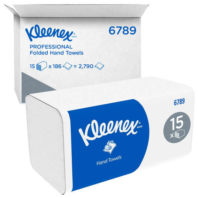 Kleenex -  Handdoek  2laags 215x212mm 15x186 vel wit