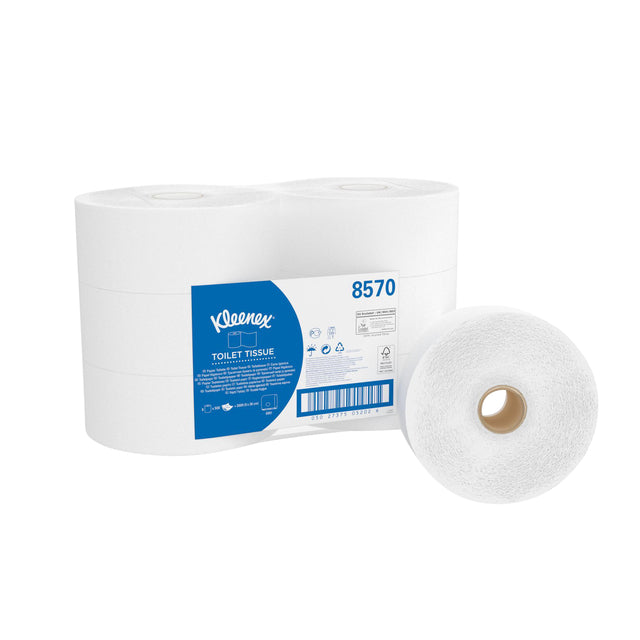 Kleenex - Papier de toilette Kleenex 8570 Jumbo 2 -laags 200m blanc | Paquet de 6 rouleaux