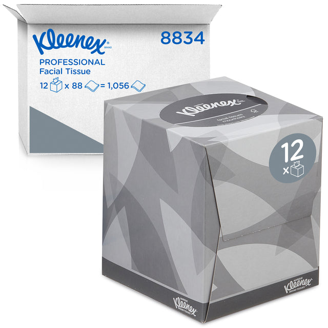 Kleenex - Gesichtsgewebe Kleenex 8834 2 -laags Würfel weiß | Box A 12 Anzug