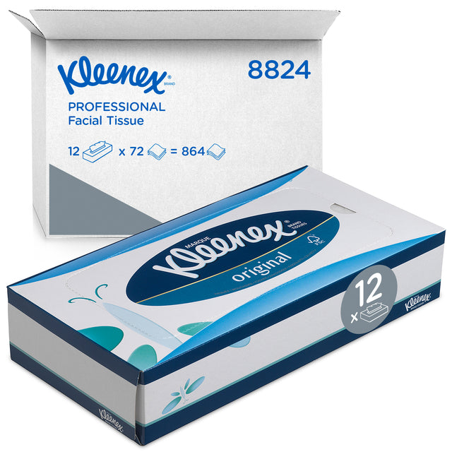 Kleenex - Tissues faciaux Kleenex 8824 3 -LGS Standard White | Box a 12 costume