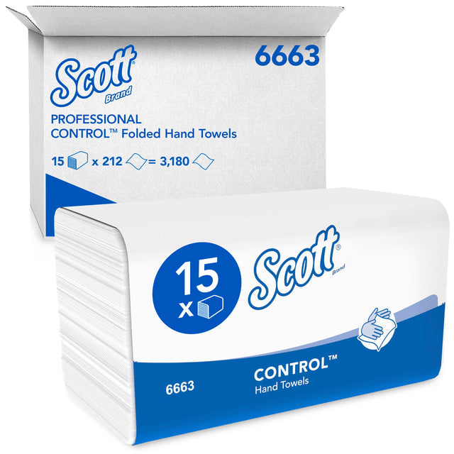 Scott - Asciugamano control 1 strato 215x315mm bianco