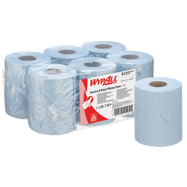 Wypall - Poetsrol 6220 L10 1 -LGS 106M 280VEL BLUE | Paquet de 6 rouleaux