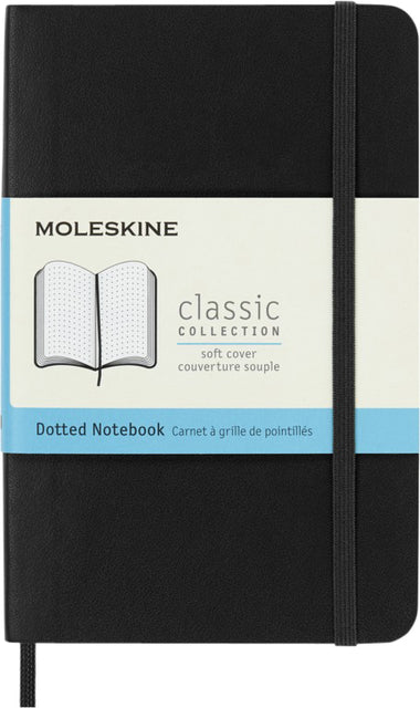 Moleskine - Pochette pour carnet 90x140mm à pois couverture souple noir