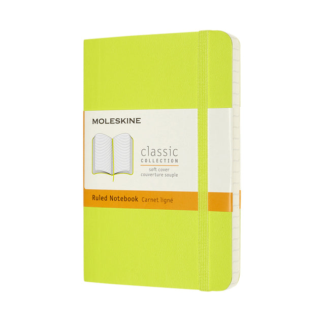 Moleskine - Cuaderno de bolsillo línea 90x140mm tapa blanda verde limón