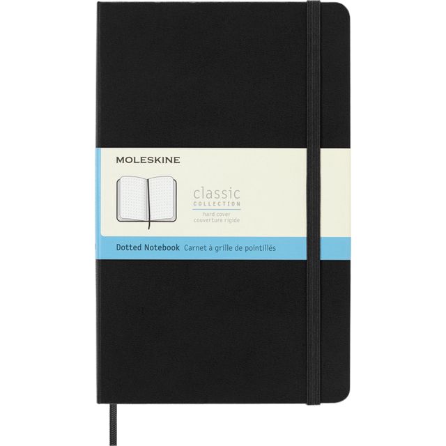 Moleskine - Carnet grand format 130x210mm à pois couverture rigide noir