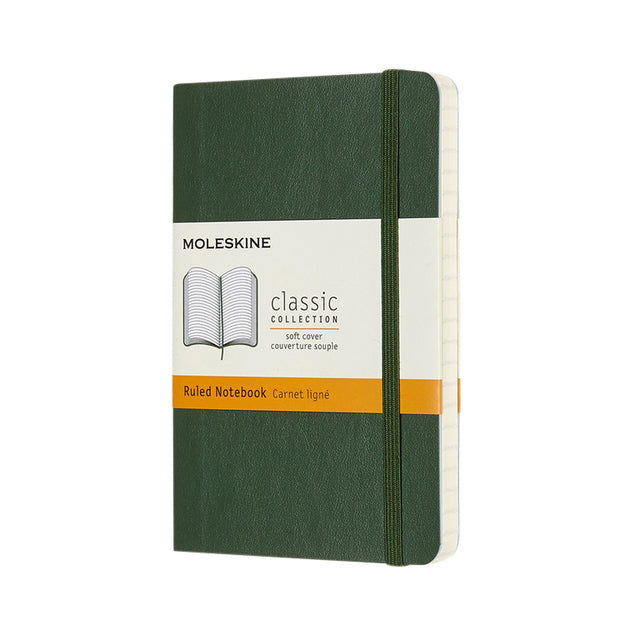 Moleskine -  Notitieboek pocket 90x140mm lijn soft cover myrtle green