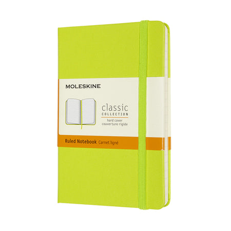 Moleskine - Cuaderno de bolsillo línea 90x140mm tapa dura verde limón