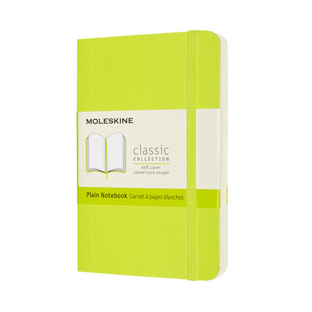 Moleskine - Cuaderno de bolsillo 90x140mm en blanco con tapa blanda verde limón
