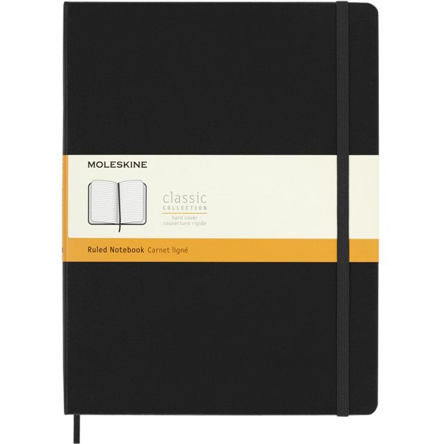 Moleskine - Carnet XL 190x250mm ligne couverture rigide noir