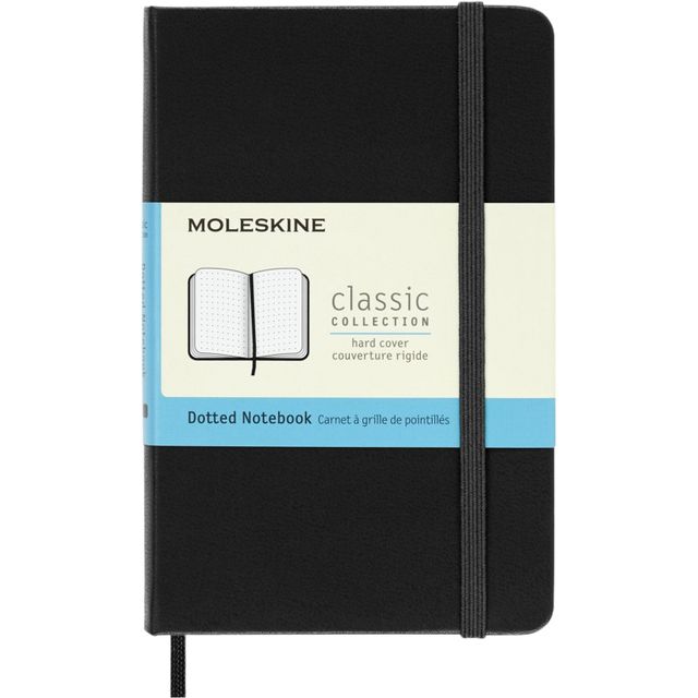 Moleskine - Pochette pour carnet 90x140mm à pois couverture rigide noir