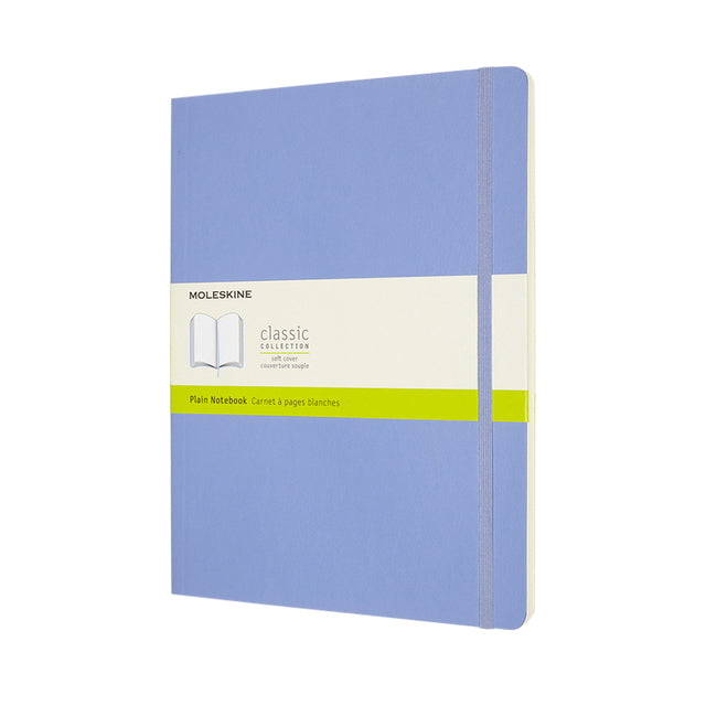 Moleskine - Carnet XL 190x250mm vierge couverture souple bleu hortensia