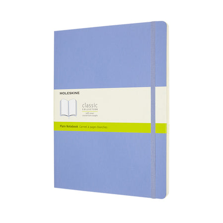 Moleskine - Cuaderno XL 190x250mm tapa blanda en blanco azul hortensia