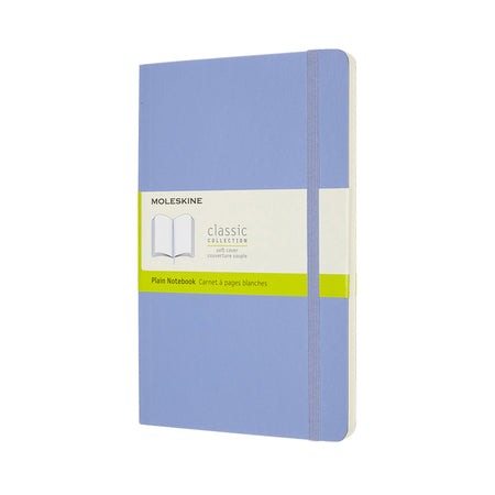Moleskine - Cuaderno grande 130x210mm en blanco con tapa blanda azul hortensia