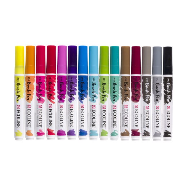 Talens Ecoline -  Brushpen ecoline set 15 stuks assorti