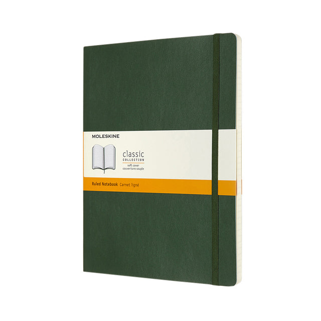 Moleskine - Carnet XL 190x250mm ligne couverture souple vert myrte