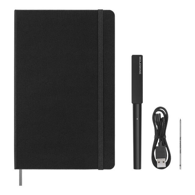Moleskine - Set Penna Smart Writing + Smart taccuino grande 130x210mm linea nera