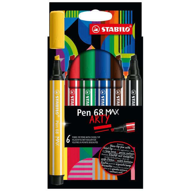 Stabilo - Felt -tip Pen 68/6 Max Arty 6st Assorti