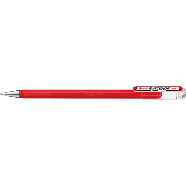 Pentel -  Gelschrijver  k110 mattehop m rood | 12 stuks