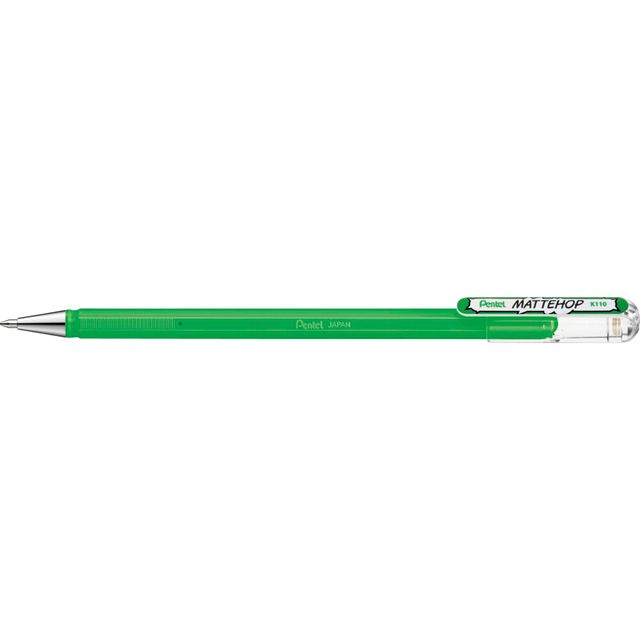 Pentel -  Gelschrijver  k110 mattehop m groen | 12 stuks