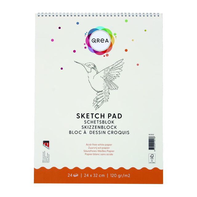 Qrea - Sketch Block 24x32 24 (Spirale 120gr de niveau | Positez une feuille de 24